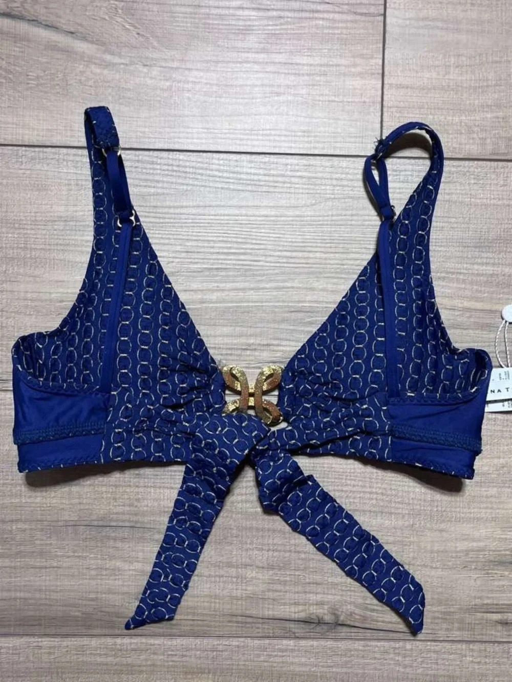 Trina Turk Swim And Spa Collection Bikini Top With Gold Center Accent Size 4